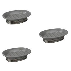 12 pieces of Home Basics Rubberized Plastic Countertop  Pedestal Soap Dish With  NoN-Skid Metal Base