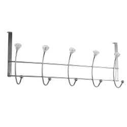 12 pieces of Home Basics 5 Hook Hanging Rack With Crystal Knobs, Chrome