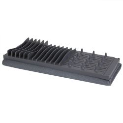 12 pieces of Home Basics Low Profile Easy To Store Foldable Plastic Dish Drying Rack With Super Absorbent Micro Fiber Drying Mat, Grey