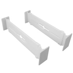 12 pieces Home Basics 2 Piece Plastic Adjustable Drawer Dividers, White - Storage & Organization