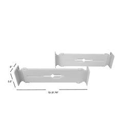 12 pieces Home Basics 2 Piece Plastic Adjustable Drawer Dividers, White - Storage & Organization