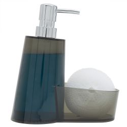 12 pieces of Home Basics 13.5 Oz. Plastic Soap Dispenser With Sponge Compartment, Grey