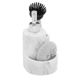 12 pieces of Home Basics Soap Dispenser With Brush And Sponge, White