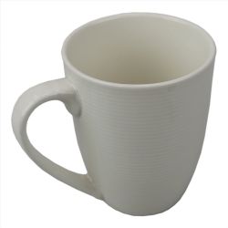 24 pieces of Home Basics Embossed Thread 14 Oz Ceramic Mug, White