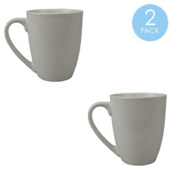 24 pieces of Home Basics Embossed Thread 14 Oz Ceramic Mug, White