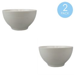 24 pieces of Home Basics Embossed Thread  6" Ceramic Bowl, White