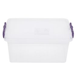 24 pieces of Home Basics 5 Lt Plastic Storage Box With Locking Lid, Clear