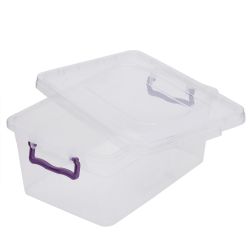 24 pieces of Home Basics 7.5 Lt Plastic Storage Box With Locking Lid, Clear