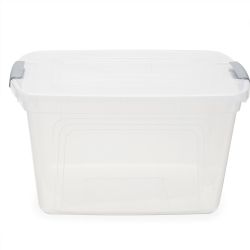 6 pieces Home Basics 30 Liter Plastic Storage Container With Lid, Clear - Storage & Organization