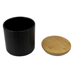 12 pieces of Home Basics Wave Small Ceramic Canister, Black