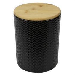 12 pieces of Home Basics Wave Medium  Ceramic Canister, Black