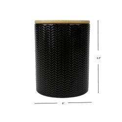 12 pieces of Home Basics Wave Medium  Ceramic Canister, Black