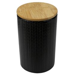 12 pieces of Home Basics Wave Large Ceramic Canister, Black