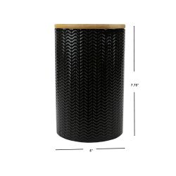 12 pieces of Home Basics Wave Large Ceramic Canister, Black