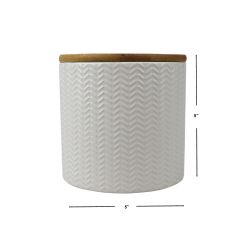 12 pieces of Home Basics Wave Small Ceramic Canister, White