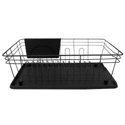 6 pieces of Home Basics 3 Piece Dish Rack, Black
