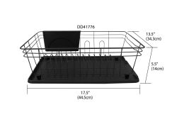 6 pieces of Home Basics 3 Piece Dish Rack, Black