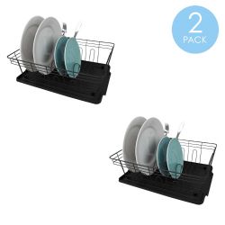 6 pieces of Home Basics 3 Piece Dish Rack, Black