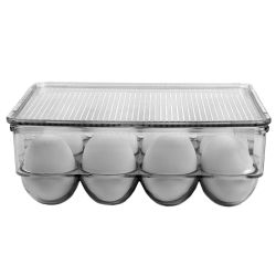 12 Wholesale Home Basics 12 Egg Plastic Holder with Lid, Clear
