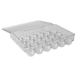 12 pieces of Home Basics Stackable 24 Compartment Bpa Free Plastic  Extra Large Egg Holder Storage Tray With Lid, Clear