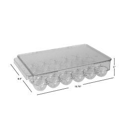 12 pieces of Home Basics Stackable 24 Compartment Bpa Free Plastic  Extra Large Egg Holder Storage Tray With Lid, Clear