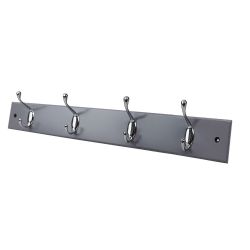 12 pieces of Home Basics 4 Double Hook Wall Mounted Hanging Rack, Grey