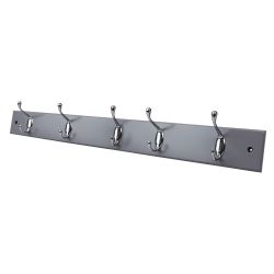 12 pieces of Home Basics 5 Double Hook Wall Mounted Hanging Rack, Grey