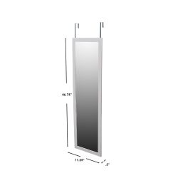 6 pieces of Home Basics Framed Mdf Over The Door Mirror, Grey