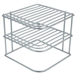 6 pieces of Home Basics Heavy Weight Vinyl Coated Steel Corner Shelf, Silver