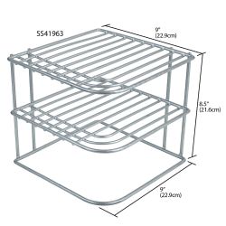 6 pieces of Home Basics Heavy Weight Vinyl Coated Steel Corner Shelf, Silver
