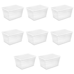 8 pieces of Sterilite 56 Quart / 53 Liter Storage Box