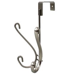 12 pieces of Home Basics Over The Door Double Hook, Satin Nickel