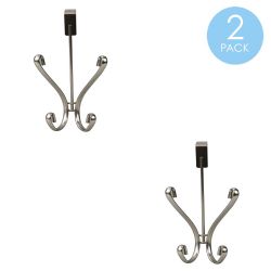 12 pieces of Home Basics Over The Door Double Hook, Satin Nickel