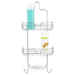 12 pieces of Home Basics Sleek Chrome Plated Steel Shower Caddy