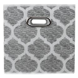 12 pieces Home Basics Arabesque NoN-Woven Collapsible Storage Cube, Grey - Storage & Organization