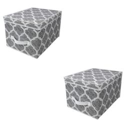 12 pieces of Home Basics Arabesque Large NoN-Woven Storage Box With Label Window, Grey