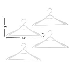 12 pieces of Home Basics Plastic Hangers, (pack Of 4), Timber White