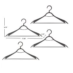 12 pieces of Home Basics Plastic Hangers, (pack Of 4), Timber Black
