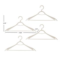 12 pieces of Home Basics Plastic Hangers, (pack Of 4), Timber Beige