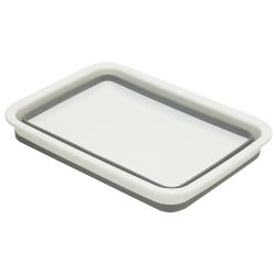 12 pieces of Michael Graves Design Pop Up Collapsible White Plastic And Grey Silicone Dish Pan