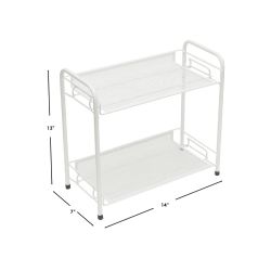12 pieces of Home Basics 2 Tier Mesh Helper Shelf Tower, White
