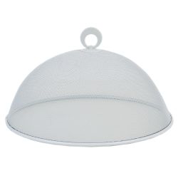 24 pieces Home Basics Round Mesh Collapsible Food Plate Cover, White - Kitchen Cutlery