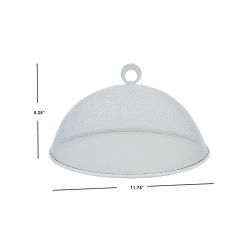 24 pieces Home Basics Round Mesh Collapsible Food Plate Cover, White - Kitchen Cutlery