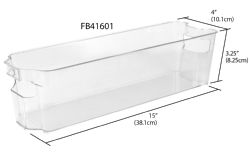 12 pieces of Home Basics Small Plastic Fridge Bin With Handle, Clear