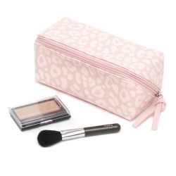 12 Wholesale Home Basics Leopard Zippered Cosmetic Accessory Case, Pink
