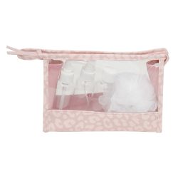 12 pieces of Home Basics Leopard 5 Piece Travel Bath Set, Pink