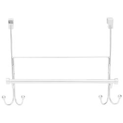 8 pieces of Home Basics Over The Door Hook With Towel Bar, Chrome