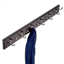 6 pieces of Home Basics 6 Hook Wall Mounted Hanging Rack, Bronze
