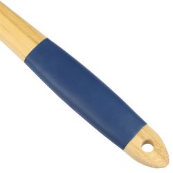 24 pieces of Michael Graves Design Slotted Bamboo Spoon With Indigo Silicone Handle