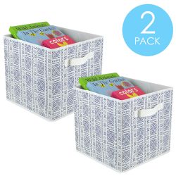 12 pieces of Home Basics Aztec Collapsible NoN-Woven Storage Cube, Navy